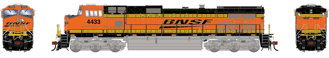 Athearn Genesis HO ATHG-1222 DCC/Tsunami 2 Sound Equipped GE Dash 9-44CW Locomotive BNSF 'Wedge' BNSF #4433