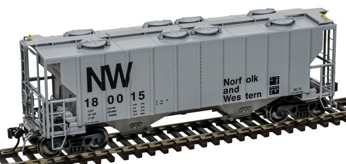 Atlas Master HO 20007700 Portec 3000 2-Bay Covered Hopper Norfolk & Western NW #180080