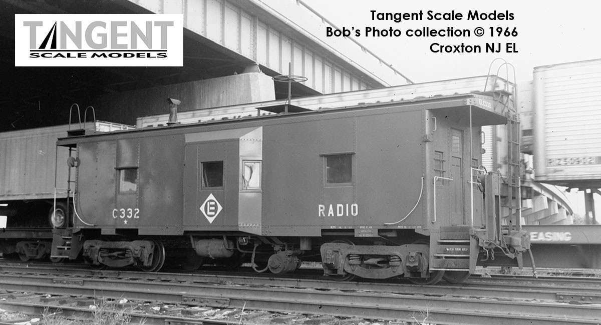 Tangent Scale Models HO 60711-03 Erie ICC Bay Window Caboose Erie Lackawanna 'Simplified Repaint 1966' EL #C329