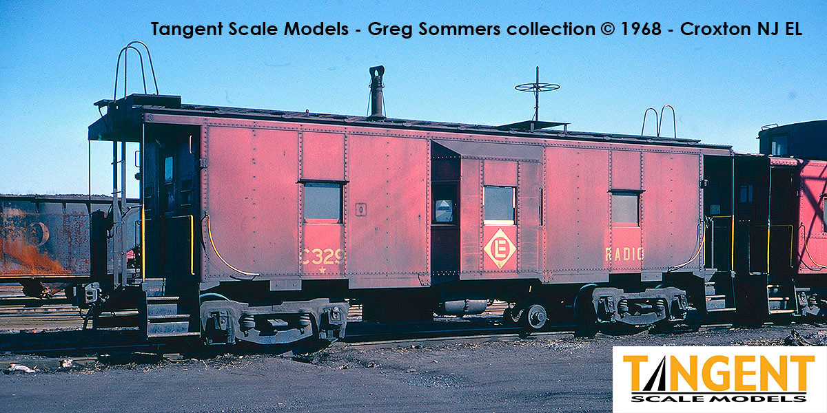 Tangent Scale Models HO 60711-04 Erie ICC Bay Window Caboose Erie Lackawanna 'Simplified Repaint 1966' EL #C332