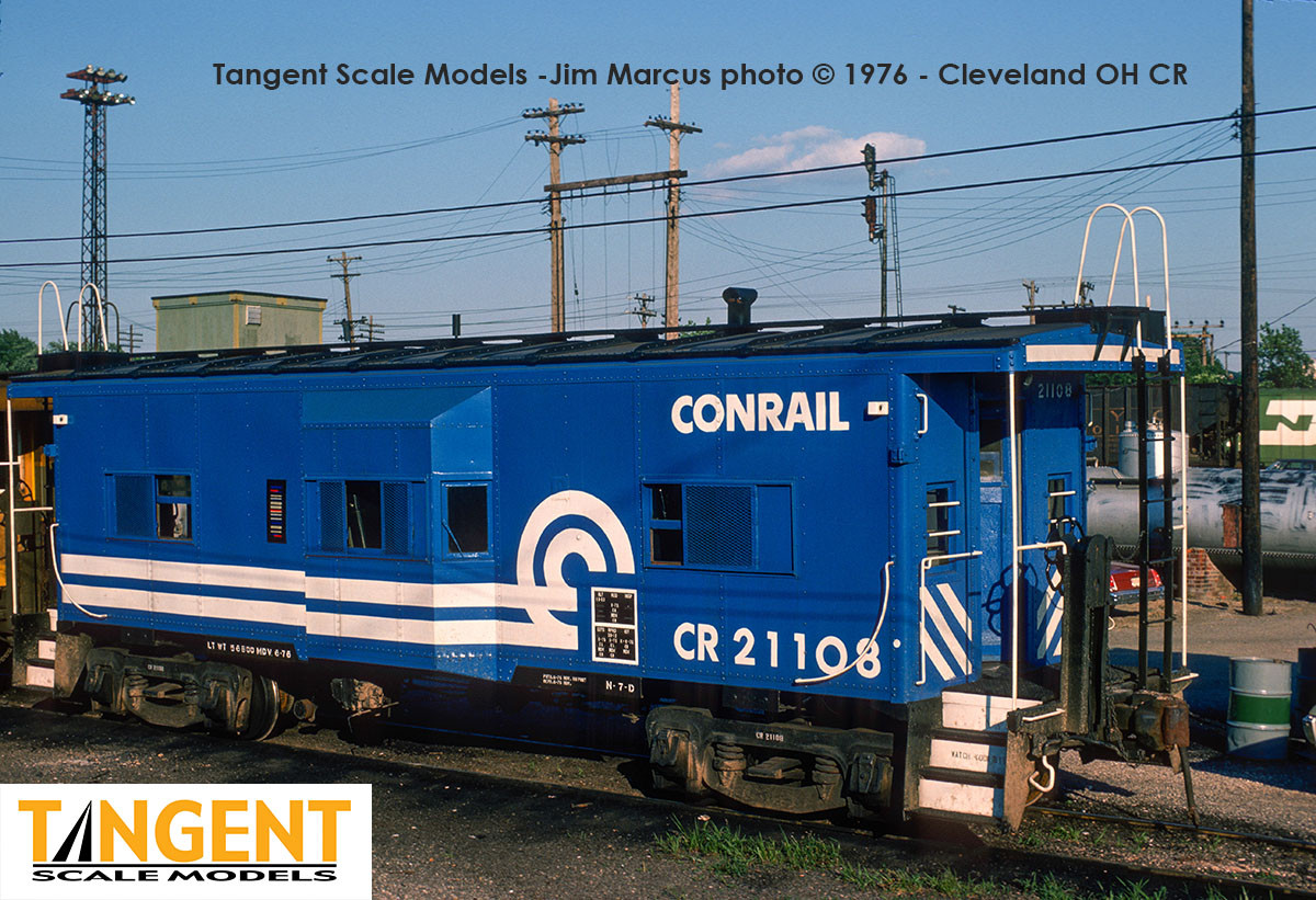 Tangent Scale Models HO 60713-02 Erie ICC Bay Window Caboose Conrail N7D 'Blue Repaint 6-1976' CR #21109