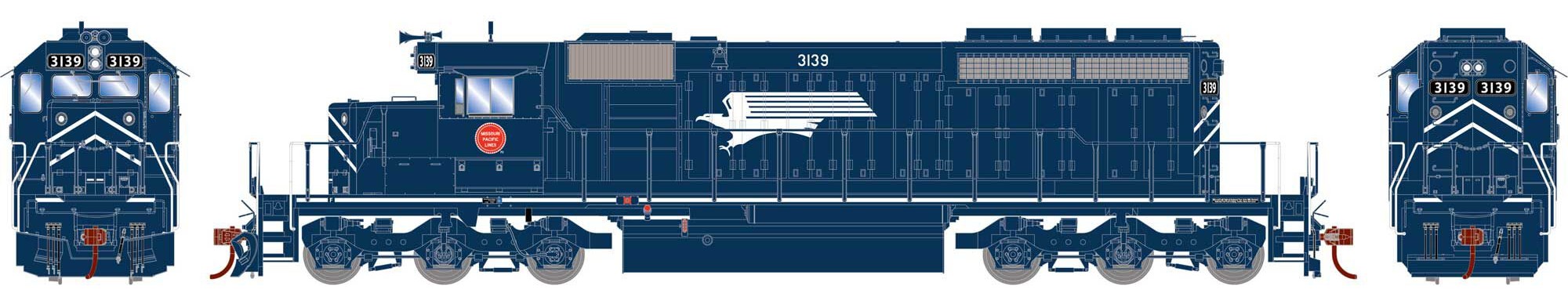 Athearn HO ATH-1241 DCC Ready EMD SD40-2 Locomotive Missouri Pacific MP #3139