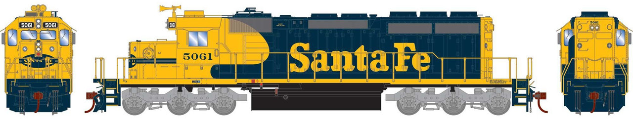 Athearn HO ATH-1252 DCC/Econami Sound Equipped EMD SD40-2 Locomotive Santa Fe ATSF #5061