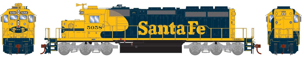 Athearn HO ATH-1253 DCC/Econami Sound Equipped EMD SD40-2 Locomotive Santa Fe ATSF #5058