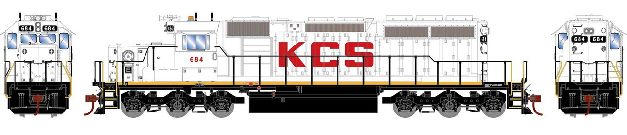 Athearn HO ATH-1258 DCC/Econami Sound Equipped EMD SD40-2 Locomotive KCS #684