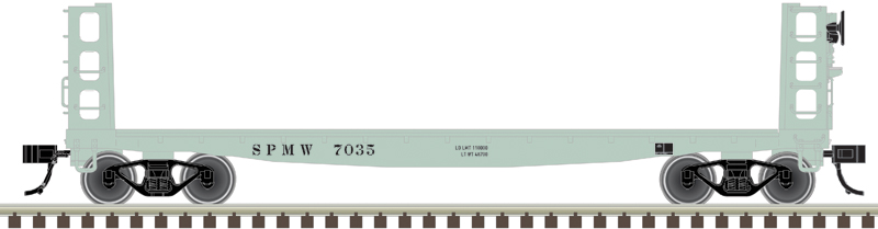 Atlas Master HO 20007582 Pulpwood Flatcar Southern Pacific SPMW #7035 MOW Green
