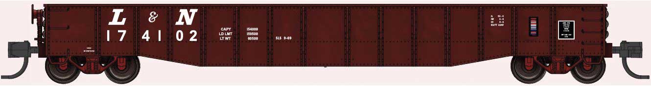 Bluford Shops N 52130 52'6" 15-Panel Mill Gondola Lightly Dented Louisville & Nashville L&N #174102