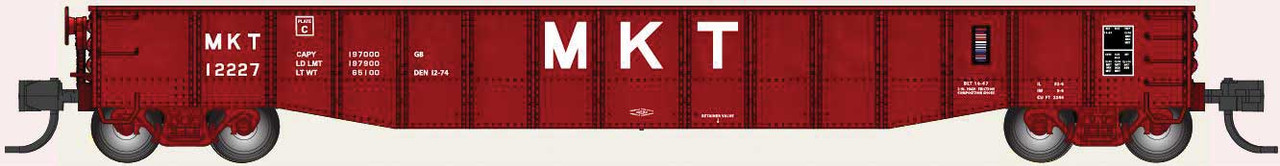 Bluford Shops N 52145 52'6" 15-Panel Mill Gondola Medium Dented Missouri-Kansas-Texas MKT #12105