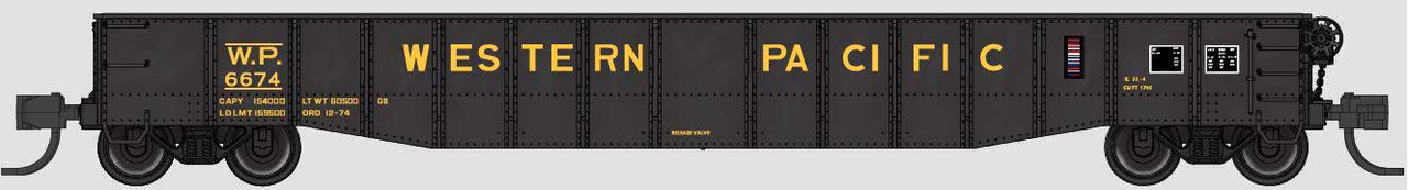 Bluford Shops N 52171 52'6" 15-Panel Mill Gondola Lightly Dented Western Pacific WP #6738