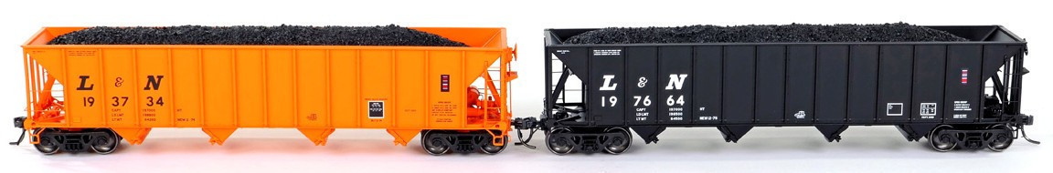 Tangent Scale Models HO 32014-06 Bethlehem Steel 3350CuFt Quad Coal Hopper Louisville & Nashville 'Delivery Orange' 1974 L&N #193535