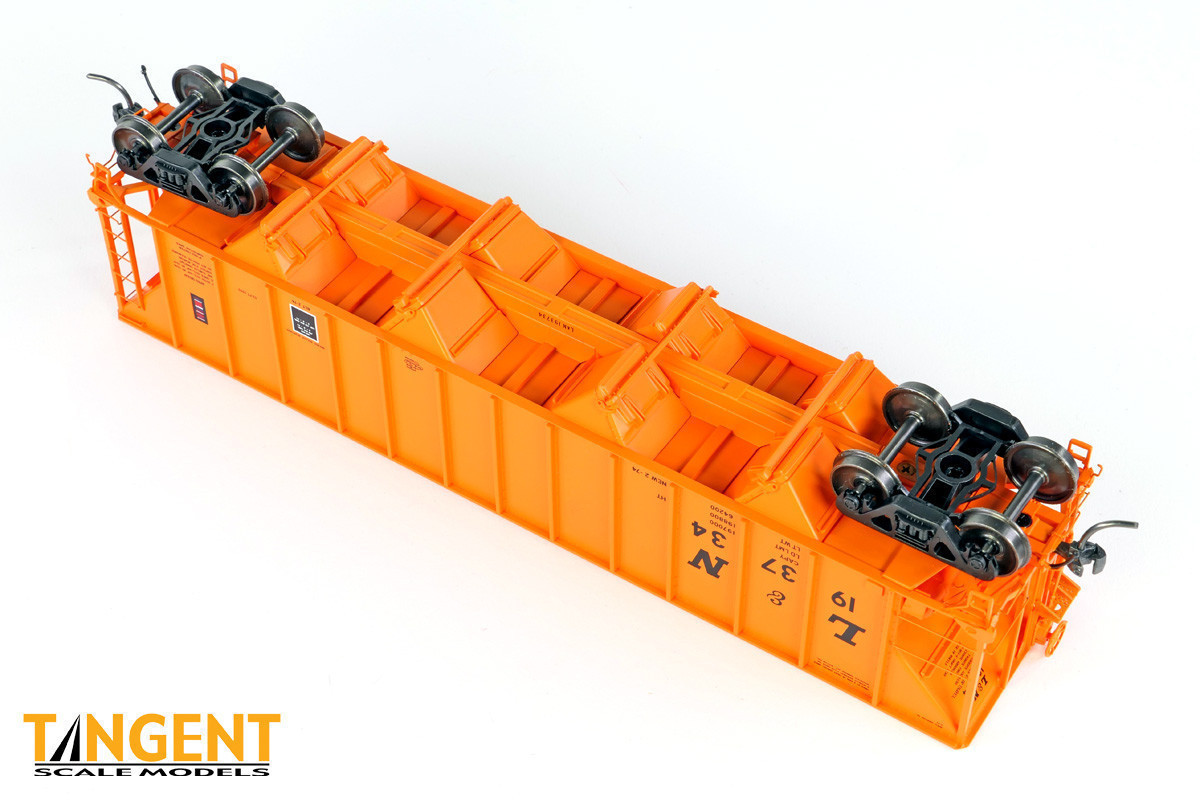 Tangent Scale Models HO 32014-13 Bethlehem Steel 3350CuFt Quad Coal Hopper Louisville & Nashville 'Delivery Orange' 1974 L&N #193628