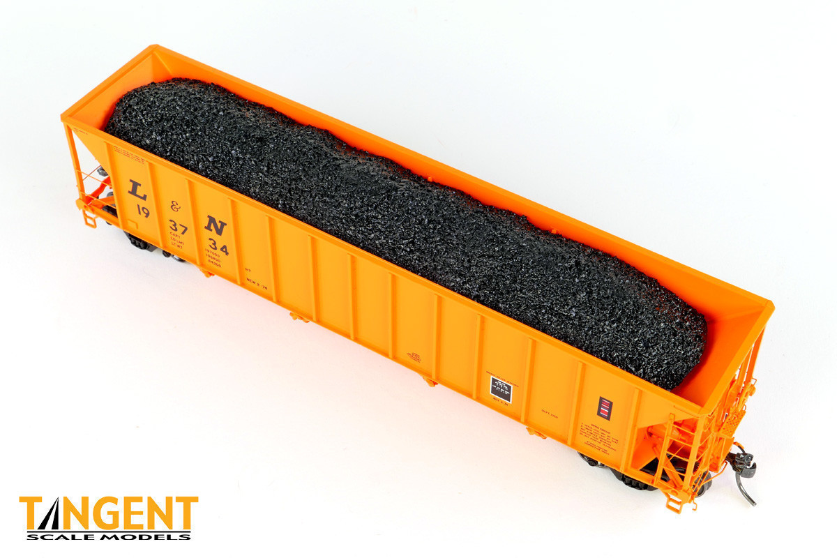 Tangent Scale Models HO 32014-15 Bethlehem Steel 3350CuFt Quad Coal Hopper Louisville & Nashville 'Delivery Orange' 1974 L&N #193652