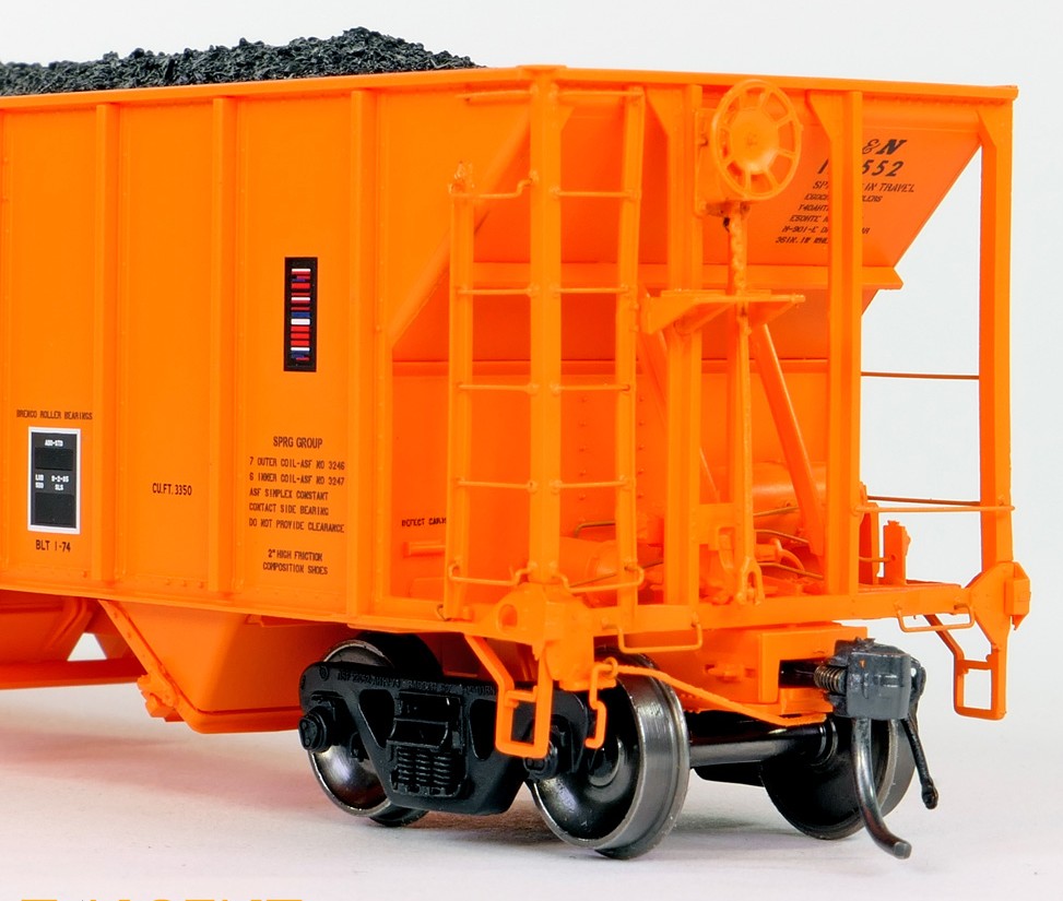 Tangent Scale Models HO 32015-01 Bethlehem Steel 3350CuFt Quad Coal Hopper CSXT Era 'Ex-L&N Orange' 1991+ L&N #193507