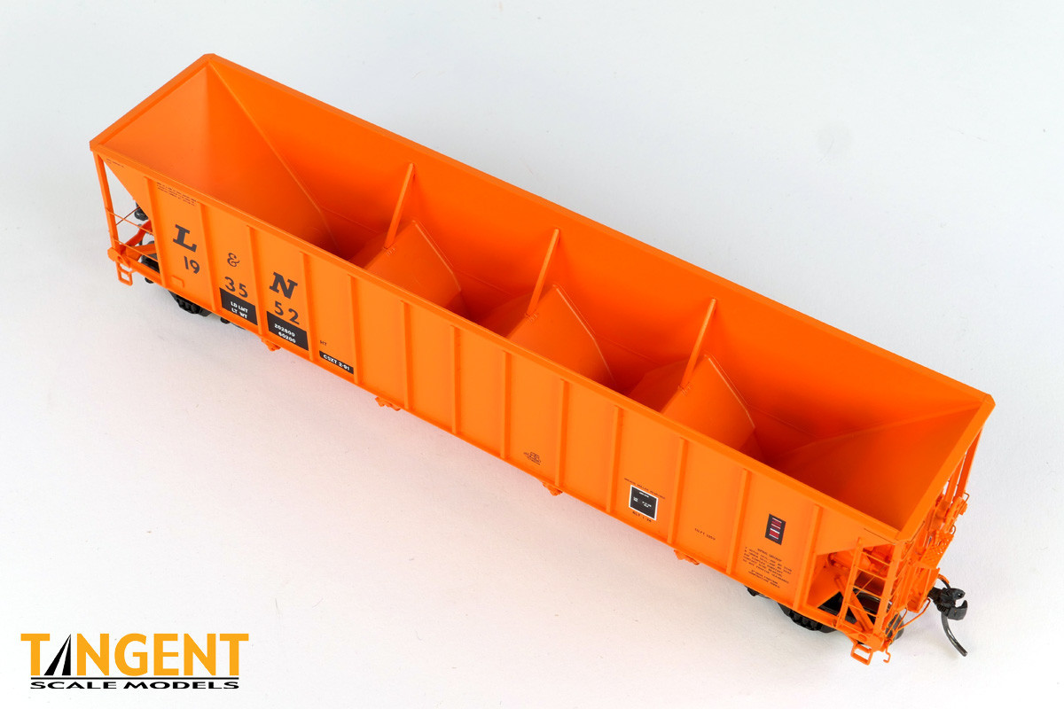 Tangent Scale Models HO 32015-03 Bethlehem Steel 3350CuFt Quad Coal Hopper CSXT Era 'Ex-L&N Orange' 1991+ L&N #193526