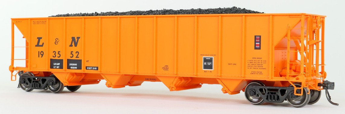 Tangent Scale Models HO 32015-10 Bethlehem Steel 3350CuFt Quad Coal Hopper CSXT Era 'Ex-L&N Orange' 1991+ L&N #193698