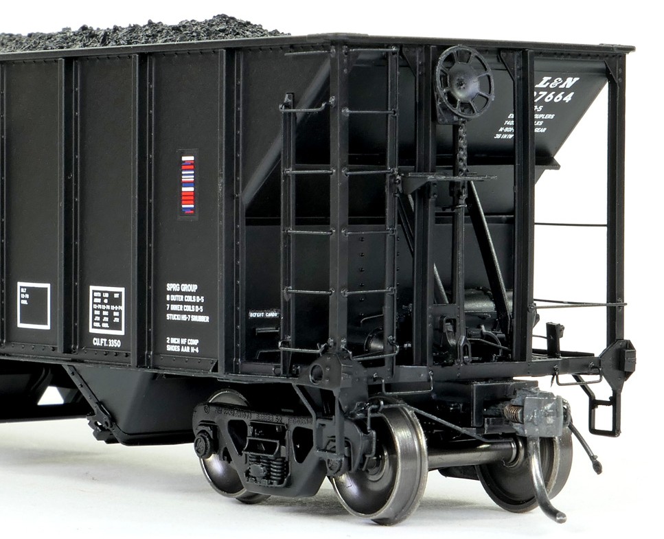 Tangent Scale Models HO 32016-01 Bethlehem Steel 3350CuFt Quad Coal Hopper Louisville & Nashville 'Delivery White Slant 1976' LN #197286