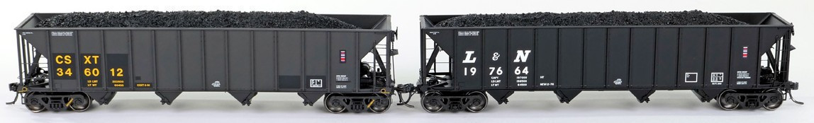 Tangent Scale Models HO 32016-14 Bethlehem Steel 3350CuFt Quad Coal Hopper Louisville & Nashville 'Delivery White Slant 1976' LN #197418