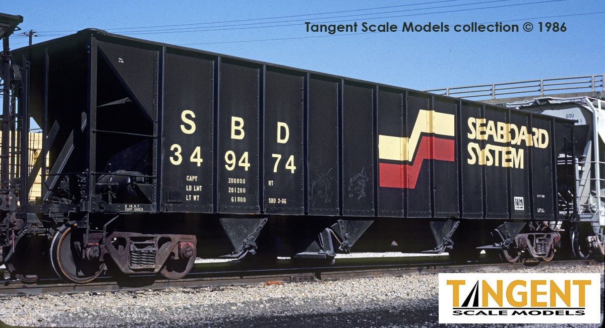 Tangent Scale Models HO 32018-08 Bethlehem Steel 3350CuFt Quad Coal Hopper Seaboard System 'Seaboard Repaint 1986+' SBD #349343