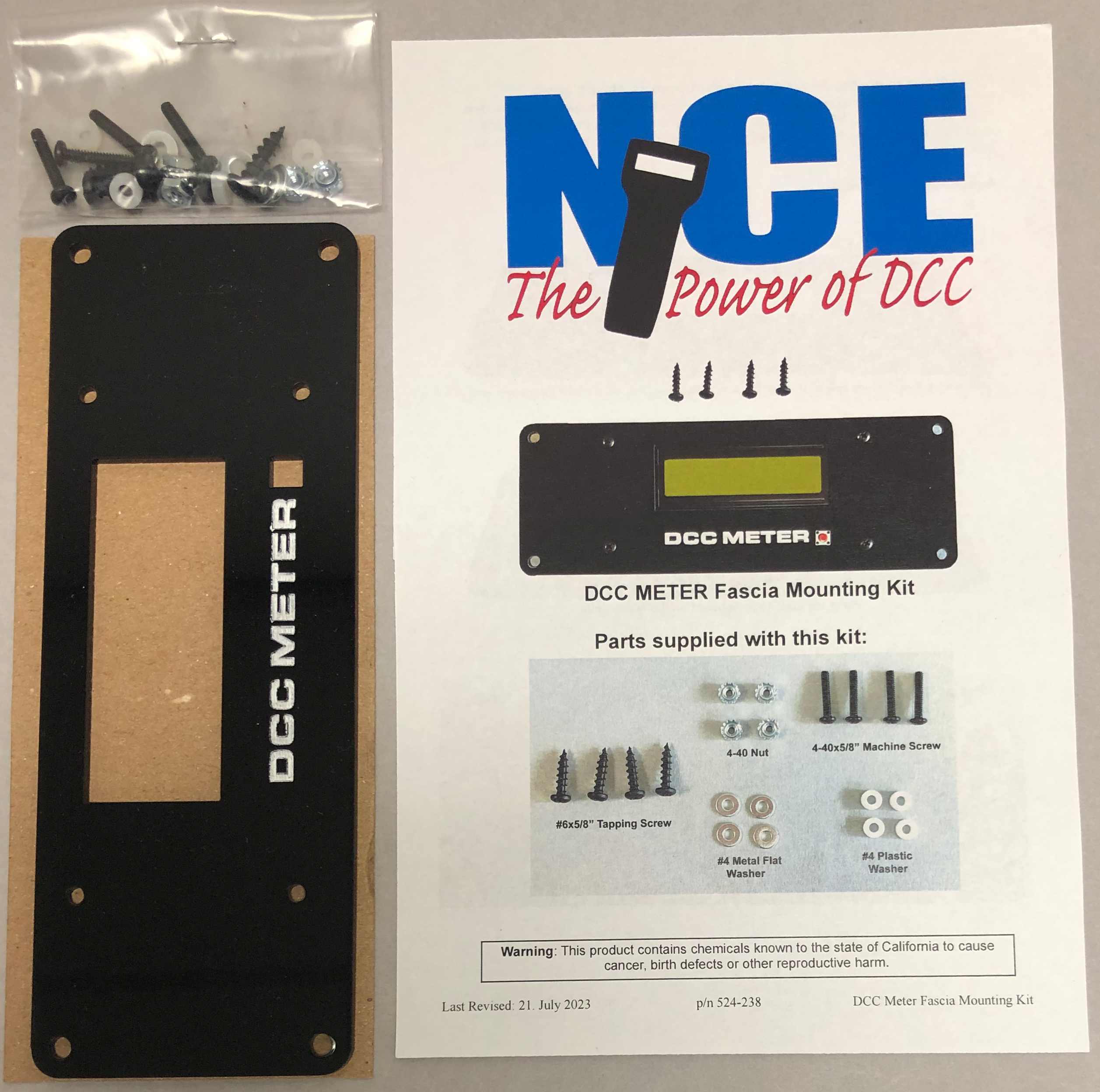 NCE DCC 5240328 Mounting plate for DCC Meter/Analyzer NCE 5240326