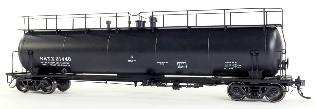 Tangent Scale Models HO 31013-04 NACC 1963-Design 20,500 Gallon Non-Insulated Tank Car 'Black Lease Repaint 1990+' NATX #21446