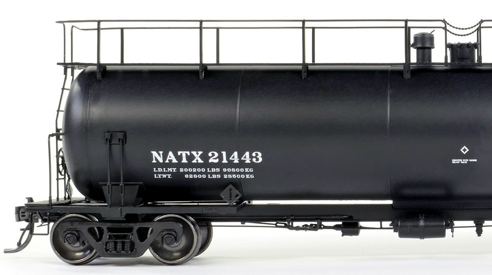 Tangent Scale Models HO 31013-04 NACC 1963-Design 20,500 Gallon Non-Insulated Tank Car 'Black Lease Repaint 1990+' NATX #21446