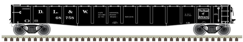 Atlas Master N 50006410 ACF 70-Ton 52' Gondola Delaware, Lackawanna and Western DL&W #68910