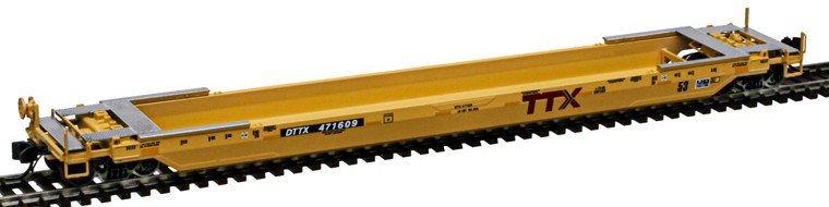 Atlas Master N 50007045 53' Rebuilt Well Car TTX 'Yellow' DTTX #470575