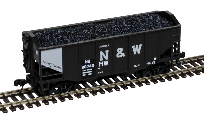 Atlas Master N 50007228 55 Ton Fishbelly Coal Hopper Norfolk & Western 'MOW' NW #80725