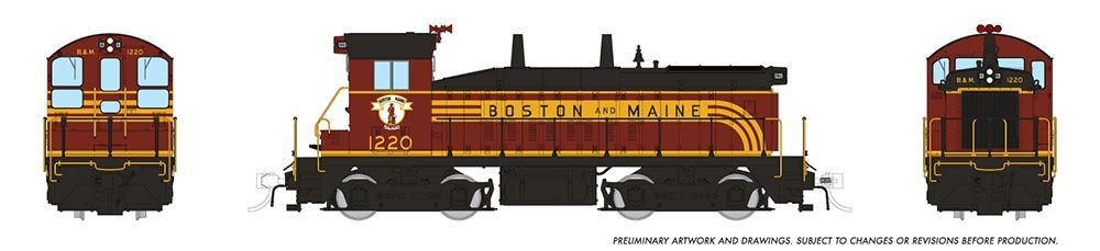 Rapido Trains Inc HO 27069 DCC Ready EMD SW9 Locomotive Boston & Maine 'As Delivered' B&M #1231