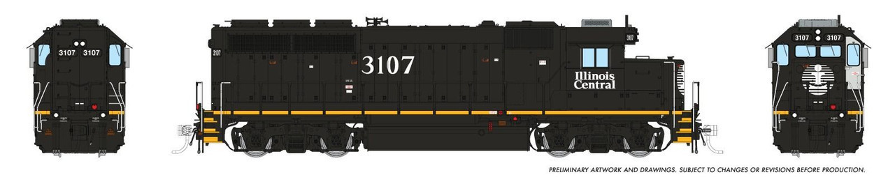 Rapido Trains Inc HO 40554 DCC/ESU LokSound V5 Equipped EMD GP40R Locomotive Illinois Central 'Black Scheme' IC #3138