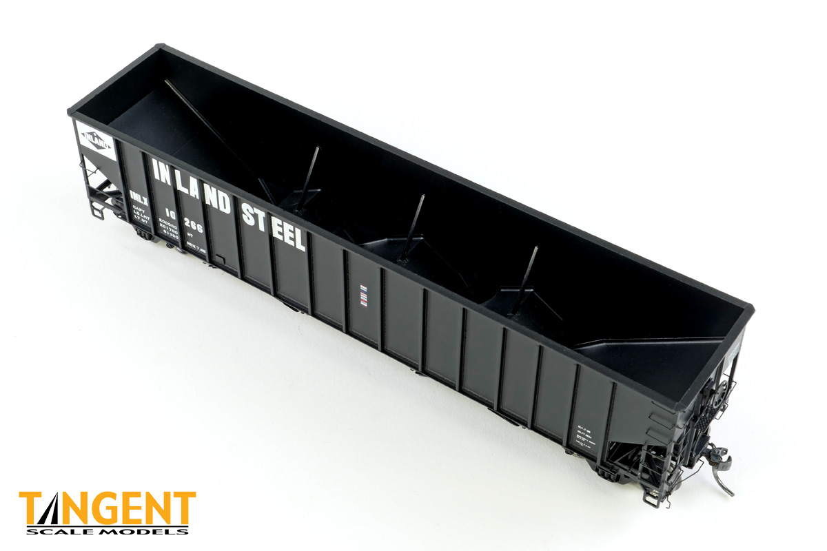 Tangent Scale Models HO 32111-18 IC Centralia Shops 3834CuFt Quad Coal Hopper Inland Steel 'Delivery Black 1968' INLX #10258