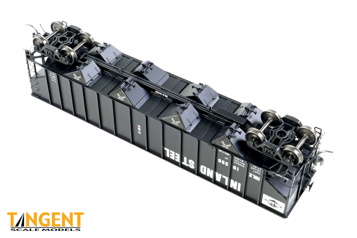 Tangent Scale Models HO 32111-18 IC Centralia Shops 3834CuFt Quad Coal Hopper Inland Steel 'Delivery Black 1968' INLX #10258