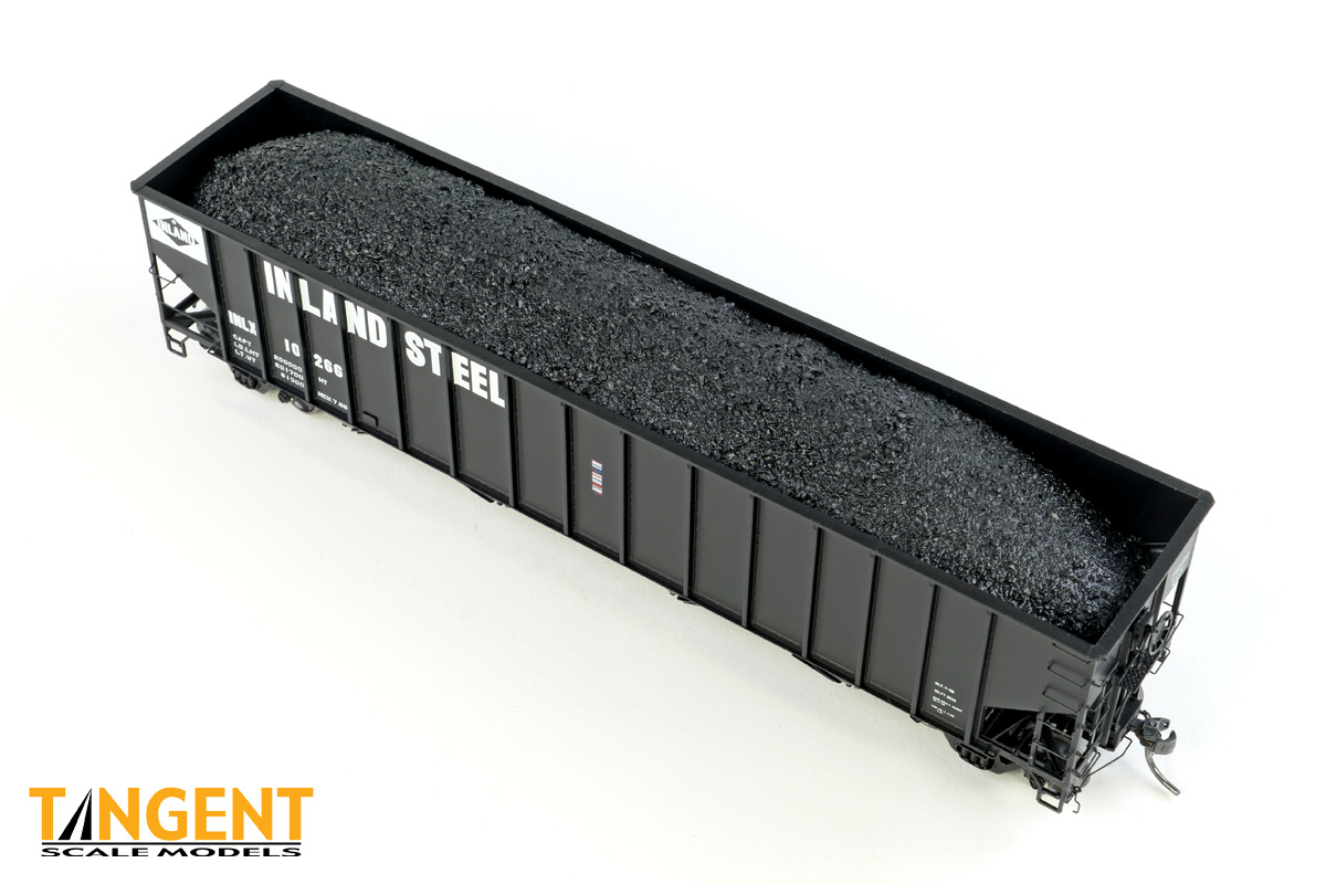 Tangent Scale Models HO 32111-22 IC Centralia Shops 3834CuFt Quad Coal Hopper Inland Steel 'Delivery Black 1968' INLX #10266