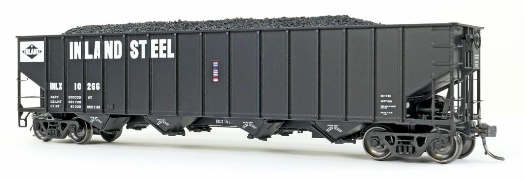 Tangent Scale Models HO 32111-23 IC Centralia Shops 3834CuFt Quad Coal Hopper Inland Steel 'Delivery Black 1968' INLX #10267