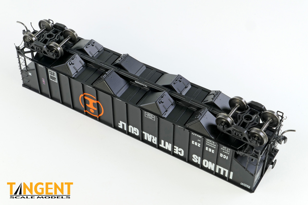 Tangent Scale Models HO 32114-03 IC Centralia Shops 3834CuFt Quad Coal Hopper Illinois Central Gulf 'Delivery Black 1977' ICG #363107