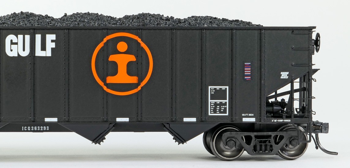 Tangent Scale Models HO 32114-23 IC Centralia Shops 3834CuFt Quad Coal Hopper Illinois Central Gulf 'Delivery Black 1977' ICG #363285