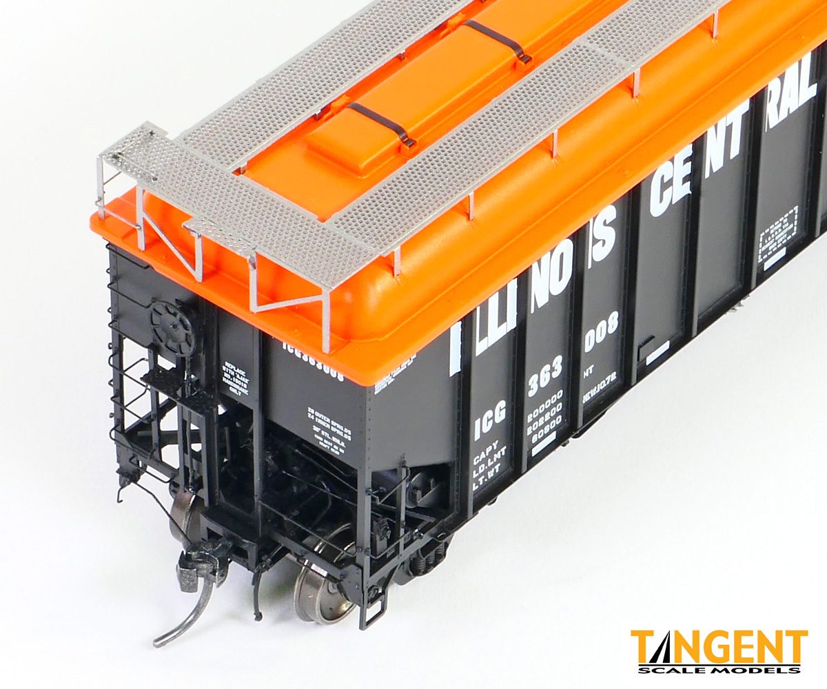 Tangent Scale Models HO 32109-01 Illinois Central Gulf ICG Orange Hopper Topper 1973+ 3-Pack 