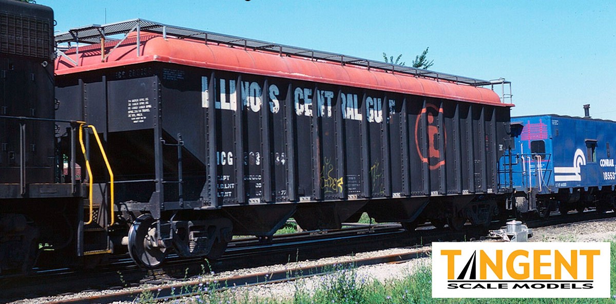Tangent Scale Models HO 32109-01 Illinois Central Gulf ICG Orange Hopper Topper 1973+ 3-Pack 