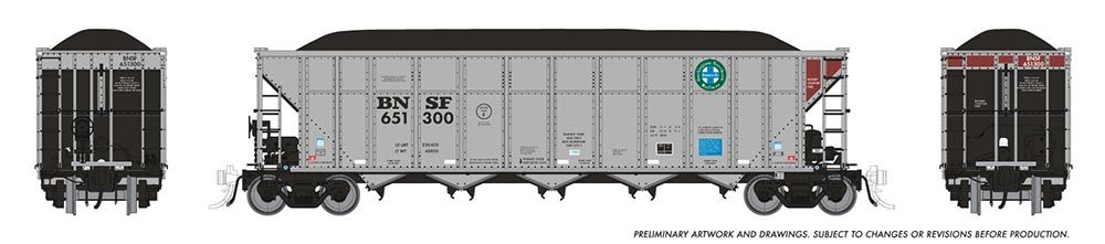 Rapido Trains Inc HO 169044A AutoFlood III Coal Hopper BNSF 'Circle Cross' Single Car #3