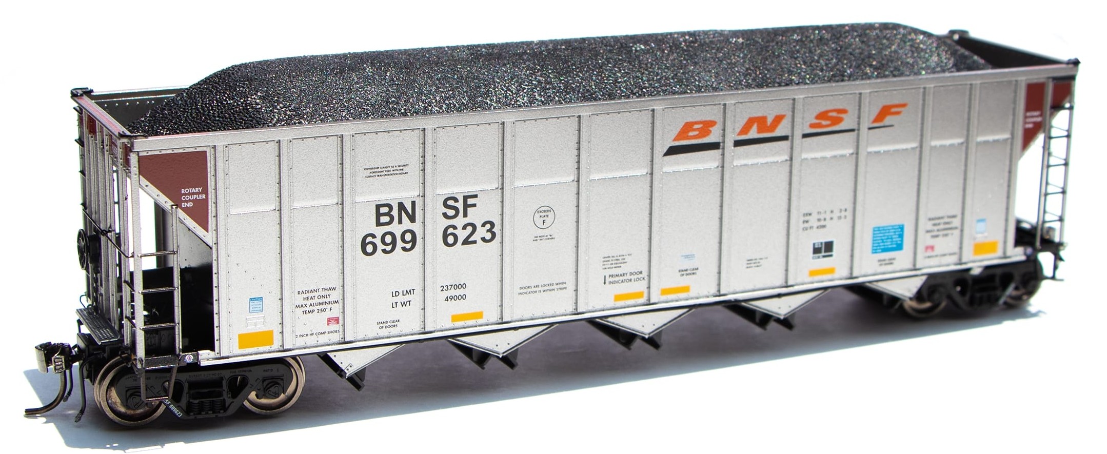 Rapido Trains Inc HO 169044A AutoFlood III Coal Hopper BNSF 'Circle Cross' Single Car #3