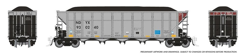 Rapido Trains Inc HO 169052A AutoFlood III Coal Hopper NDYX Single Car #1