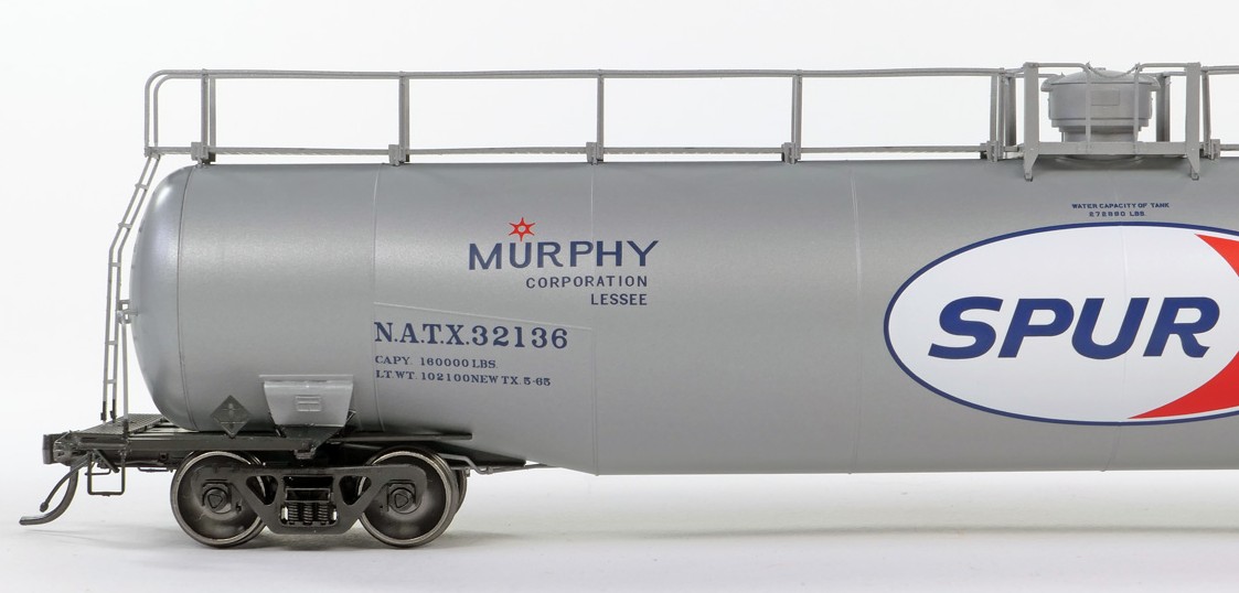 Tangent Scale Models HO 31162-03 NACC 1963 Design 33,000 Gallon Dual Diameter LPG/AA Tank Car NATX 'Murphy SPUR Delivery 1965' NATX #32141