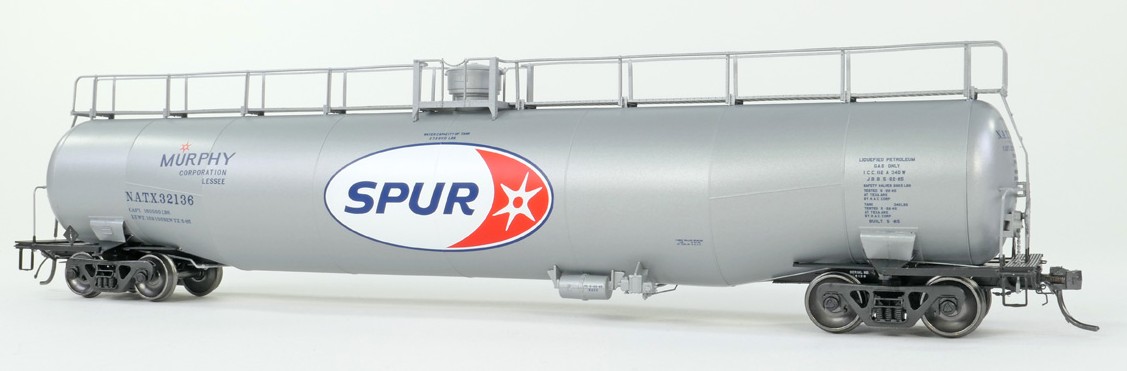 Tangent Scale Models HO 31162-04 NACC 1963 Design 33,000 Gallon Dual Diameter LPG/AA Tank Car NATX 'Murphy SPUR Delivery 1965' NATX #32145