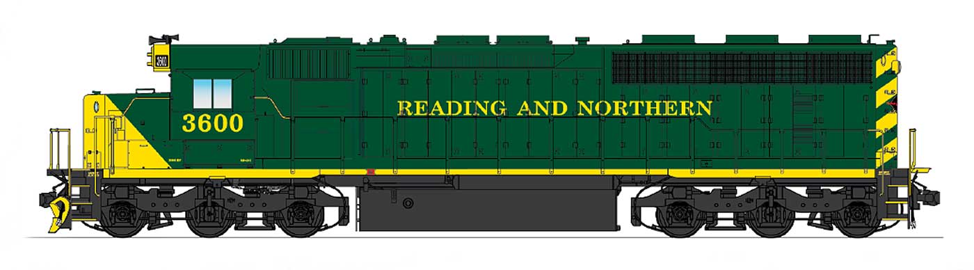 Intermountain N 69589S-01 DCC/ESU LokSound V5 Equipped EMD SD45-2 Locomotive Reading Blue Mountain & Northern no anti-climber RBMN #3600