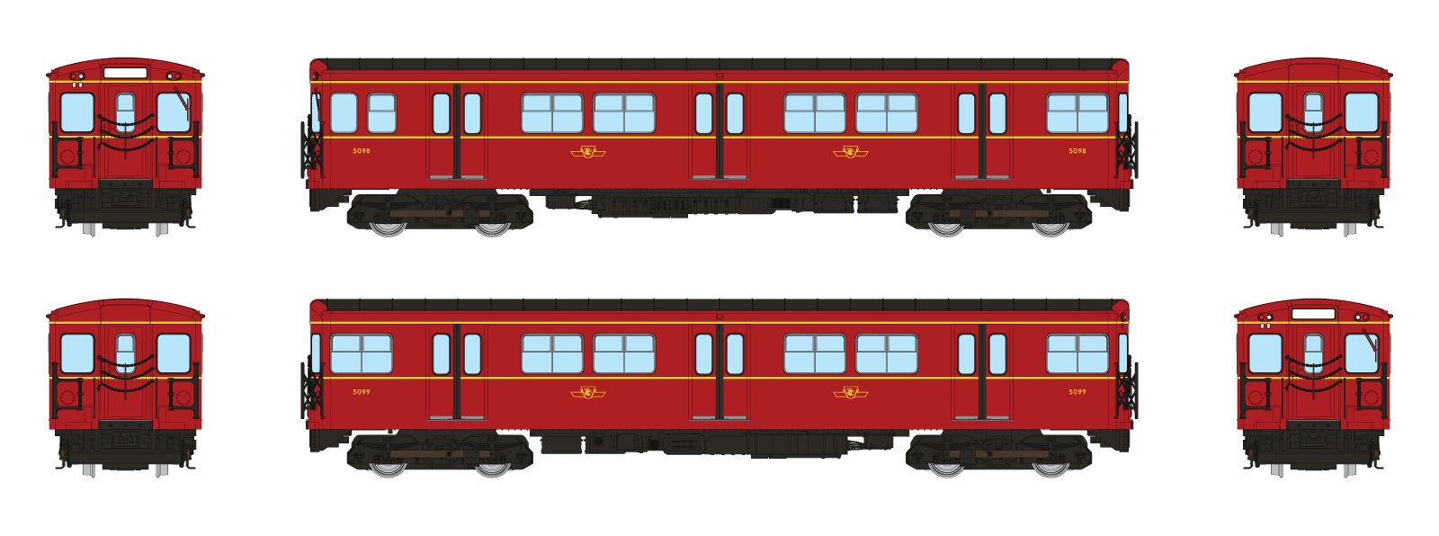 Rapido Trains Inc HO 206003 DCC Ready TTC 'G-Class' Subway 'A-B' Train #2 #5098+5099 2-Car Set
