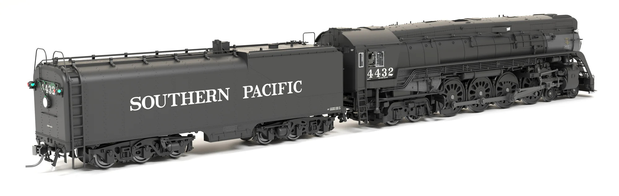 Broadway Limited Imports HO 9837 Stealth Series DCC-Ready Southern Pacific GS-4 4-8-4 SP #4445 Deskirted Painted Black No Trim on Pilot 