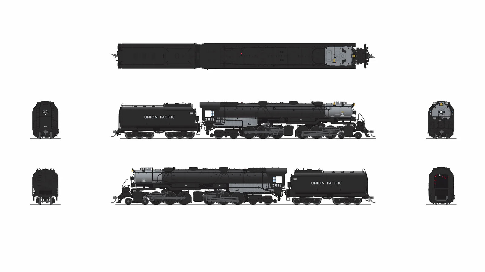 Broadway Limited Imports HO 9901 Paragon4 Sound/DC/DCC Smoke Union Pacific Early Challenger CSA-2 #3817 Post-1947 'As-Delivered Front Engine'