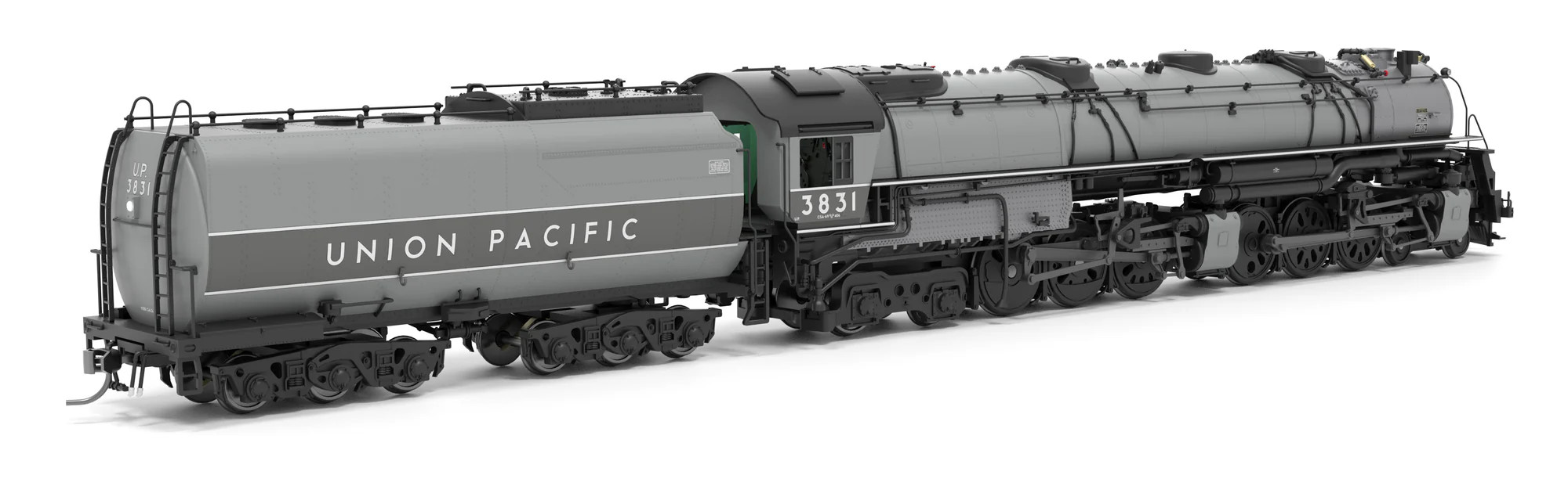 Broadway Limited Imports HO 9915 Paragon4 Sound/DC/DCC Smoke Union Pacific Early Challenger CSA-2 #3831 'Two-tone Gray Fantasy Paint'