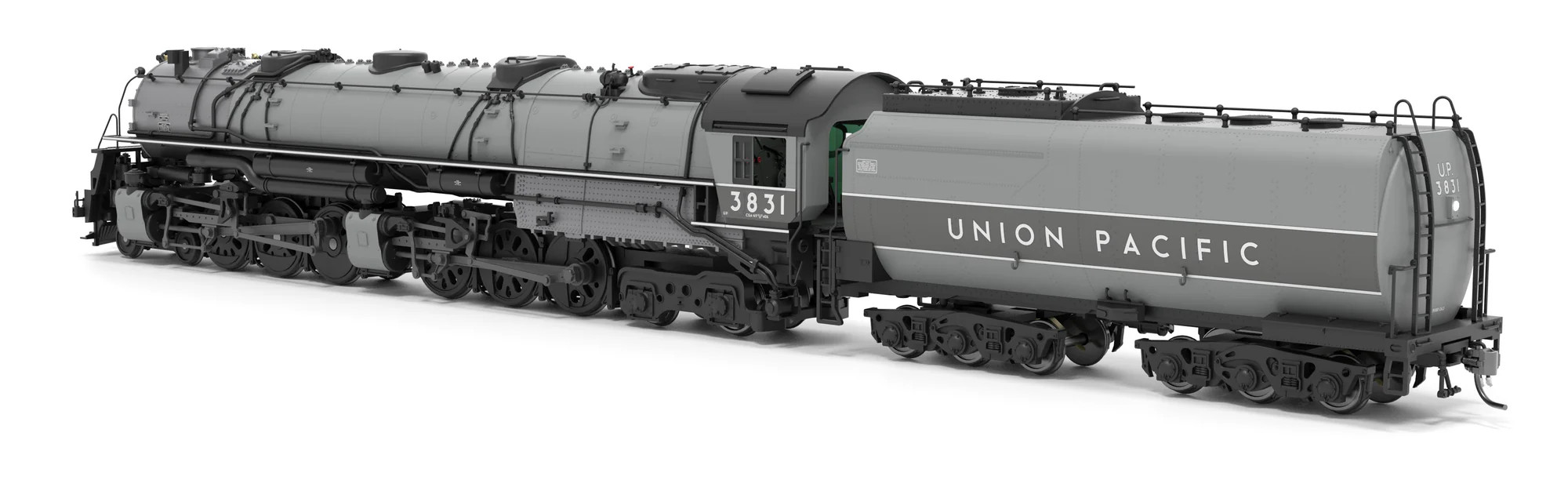 Broadway Limited Imports HO 9915 Paragon4 Sound/DC/DCC Smoke Union Pacific Early Challenger CSA-2 #3831 'Two-tone Gray Fantasy Paint'