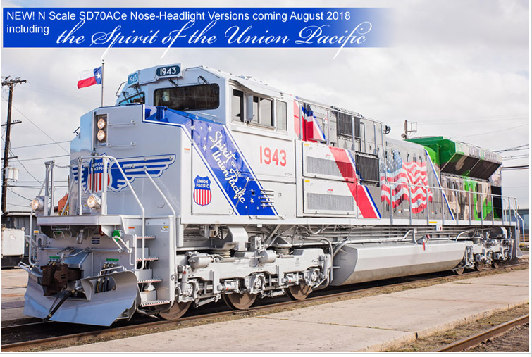 Kato N 176-1943 DCC Ready EMD SD70ACe Locomotive Union Pacific "The Spirit" UP #1943